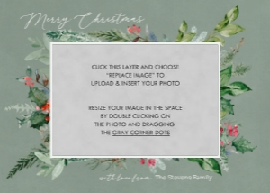 Greenery Frame Christmas Card 2: Greenery Frame Holiday Card