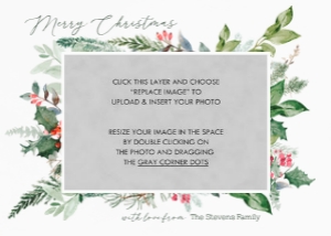 Greenery Frame Christmas Card 3: Greenery Frame Holiday Card