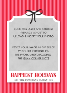 Bright Preppy Pinstripe Holiday Card design preview