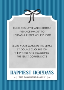 Bright Preppy Pinstripe Holiday Card - Blue: Bright Preppy Pinstripe Holiday Card