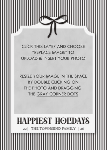 Preppy Pinstripe Holiday Card - BW: Preppy Striped Holiday Card