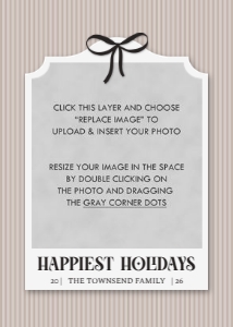 Preppy Pinstripe Holiday Card - Beige: Preppy Striped Holiday Card