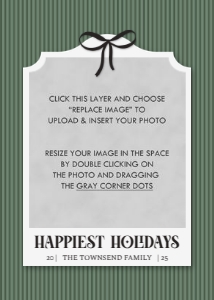 Preppy Striped Holiday Card design preview
