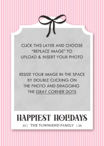 Preppy Pinstripe Holiday Card - Light Pink: Bright Preppy Pinstripe Holiday Card
