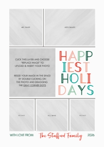 Happiest Holidays Photo Card 1: Happiest Holidays Multiple Photo Card