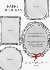 Vintage Frames Holiday Card White: Vintage Frames Holiday Photo Card