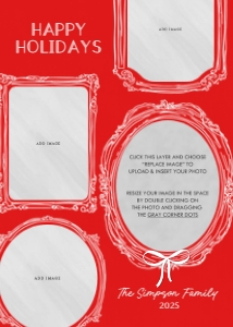 Vintage Frames Holiday Photo Card design preview