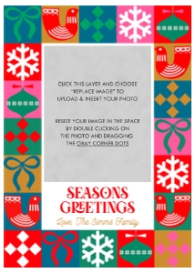 Colorful Geometric Christmas Card 2: Colorful Geometric Christmas Photo Card