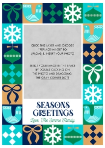 Colorful Geometric Christmas Card 3: Colorful Geometric Christmas Photo Card