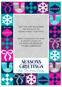 Colorful Geometric Christmas Card 5: Colorful Geometric Christmas Photo Card