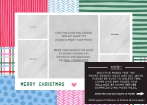 Colorful Patchwork Christmas Card 2: Colorful Patchwork Christmas Photo Card