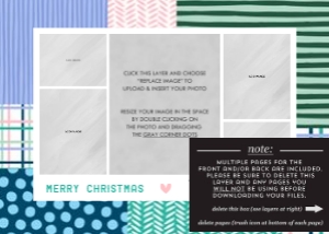 Colorful Patchwork Christmas Card 3: Colorful Patchwork Christmas Photo Card