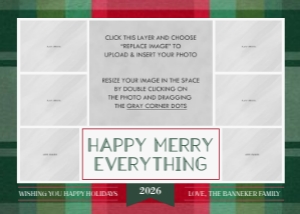 Plaid Collage - Red Green: Multicolor Plaid Christmas Photo Card