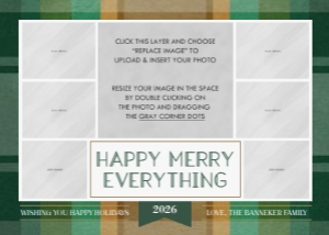 Plaid Collage - Green Gold: Multicolor Plaid Christmas Photo Card