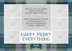 Plaid Collage - Purple Blue: Multicolor Plaid Christmas Photo Card