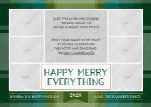 Plaid Collage - Blue Green: Multicolor Plaid Christmas Photo Card