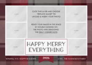 Plaid Collage - Cranberry Gray: Multicolor Plaid Christmas Photo Card