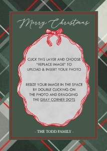 Ribbon Frame Holiday Card 4: Ribbon Frame Classic Holiday Card