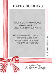 Striped Bow Holiday Card 1: Striped Bow Holiday Card