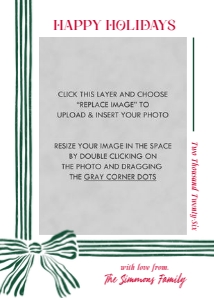 Striped Bow Holiday Card 2: Striped Bow Holiday Card
