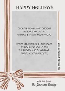 Striped Bow Holiday Card 3: Striped Bow Holiday Card