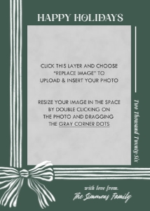 Striped Bow Holiday Card 4: Striped Bow Holiday Card