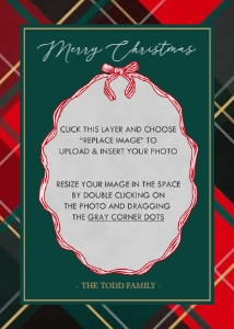 Ribbon Frame Holiday Card 1: Ribbon Frame Classic Holiday Card