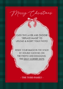 Ribbon Frame Holiday Card 2: Ribbon Frame Classic Holiday Card