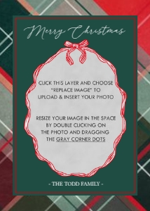 Ribbon Frame Holiday Card 3: Ribbon Frame Classic Holiday Card