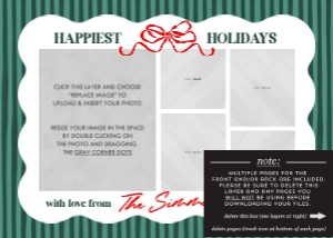 Bow & Wavy Border Holiday Card design preview