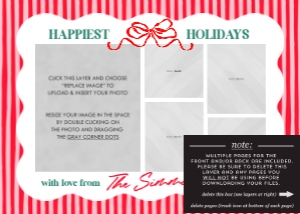 Bow & Wavy Border Holiday Card - Red: Bow & Wavy Border Holiday Card
