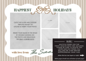 Bow & Wavy Border Holiday Card - Neutral: Bow & Wavy Border Holiday Card