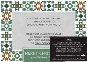 Patchwork Quilt Christmas Photo Card Template design preview