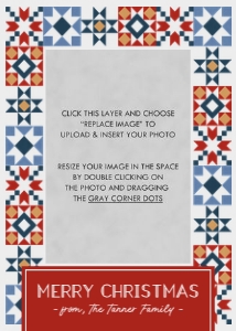Quilt Pattern Holiday Card - Americana: Rustic Quilt Pattern Holiday Card Template