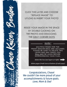Paint Stroke 1/4 Page Yearbook Ad Template: Simple Yearbook Grad Ad Quarter Page