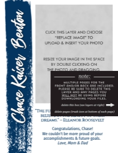 Paint Stroke 1/4 Page Yearbook Ad Template 2: Simple Yearbook Grad Ad Quarter Page