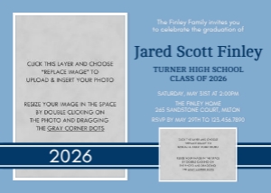 Simple Photo Graduation Invitation 1B: Graduation Photo Announcement Template for Corjl