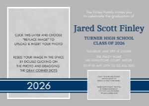 Simple Photo Graduation Invitation 1C: Graduation Photo Announcement Template for Corjl