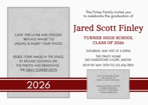 Simple Photo Graduation Invitation 1D: Graduation Photo Announcement Template for Corjl