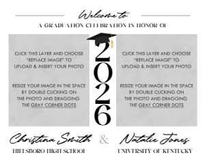 Sibling Graduation Welcome Sign design preview