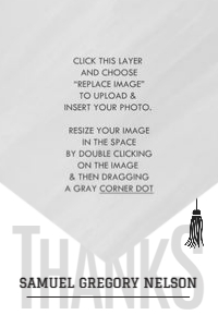 Modern Boys Graduation Thank You Postcard - White: Modern Boys Graduation Thank You Card