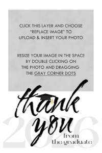 Simple Graduation Thank You Card 4x6: Simple Graduation Thank You Card