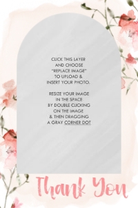 Floral Graduation Thank You Note 4x6: Pink Floral Graduation Thank You Card
