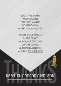Modern Boys Grad Thank You Card - Black: Modern Boys Graduation Thank You Card