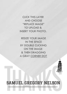 Modern Boys Grad Thank You Card - White: Modern Boys Graduation Thank You Card