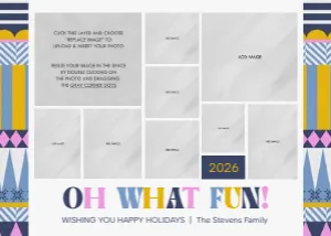 Oh What Fun Colorful Holiday Collage 1: Oh What Fun Colorful Christmas Collage Card