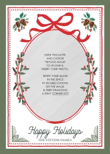 Nostalgic Holiday Photo Card Template design preview