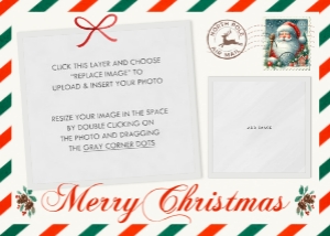 Vintage Style Christmas Postcard Template design preview