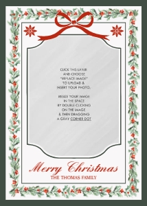 Holly Frame Christmas Card - Vertical: Holly Berry Frame Christmas Card - Vertical