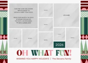 Oh What Fun Colorful Christmas Collage 3: Oh What Fun Colorful Christmas Collage Card